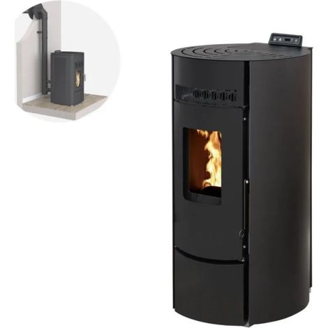 Pack Poêle à granules LEANDRO 9 Etanche + Kit Conduit Ventou (1/5)