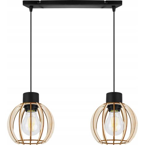 LÁMPARA DE TECHO COLGANTE LED MODERNA DE MADERA