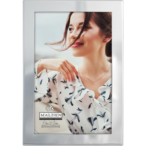 Essentials Lumineux Argent gravable Cadre Photo, 12,7 x 17,8 cm (1/4)