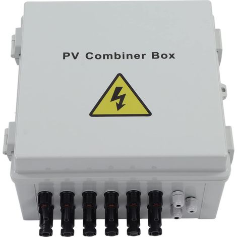 Boîte de Combinaison PV, Prévention de Refoulement Prévention de Refoulement Boîte de Combinaison Solaire à 6 Cordes Boîte de Combinaison de Panneau Solaire PV avec Fusible 15A (1/5)
