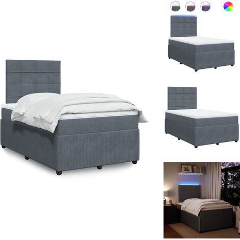 Sommier à lattes de lit et matelas gris foncé 120x190cm velours - Sommier À Lattes De Lit - Sommiers À Lattes De Lit - Lit - Meuble De Chambre À Coucher (1/5)