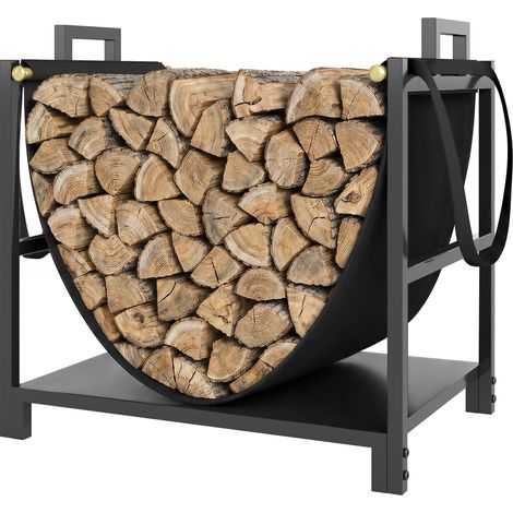 Outsunny Portalegna da 48 cm, Portata 50 kg, da Interno, Nero (1/5)