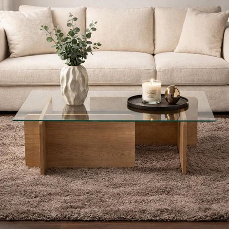 Couchtisch Naturglas Opal 105x65x30 cm