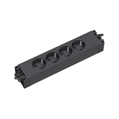 Bachmann Desk 1 Multipresa Alluminio Nero 4 Prese