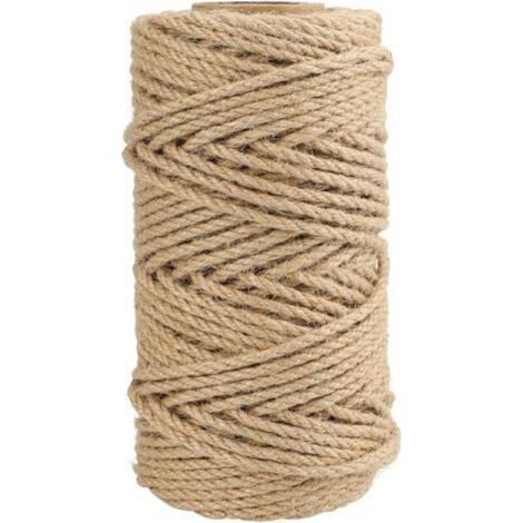 50 m corde jute, 4 mm, pour jardin, bricolage et décoration (1/4)