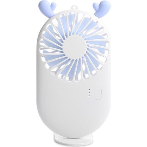 1 Ventilateur USB, portable rechargeable, 3 vitesses silencieux, batterie 1000mAh, pour bureau extérieur (1/5)