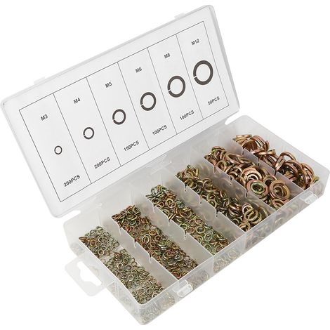 800 rondelles élastiques en acier, joints de fixation, accessoires de quincaillerie avec boîte de rangement (1/5)