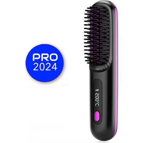 Brosse coiffante intelligente Volura - Brosse stylo pour cheveux - Brosse coiffante Shortstyle pour cheveux courts - Brosse en céramique - Peigne lissant - Brosse chauffante - Boucles (1/5)