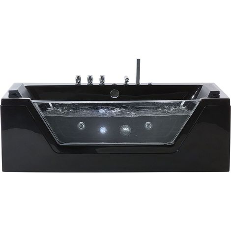 Vasca Idromassaggio in Acrilico Sanitario Nero con LED 150 cm Samana