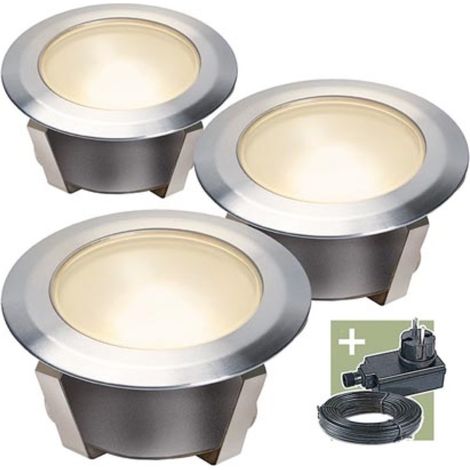 Ludeco  - Olan 40 - Einbauleuchte - 3er-Set - 12 V - 16 lm - 0.25 W - Warmweiß