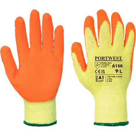 Guante de agarra Classic Grip, recubrimiento de Látex A150 XXL Naranja