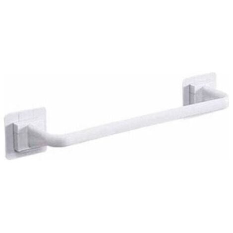 Support mural sans perçage pour serviettes, torchons, porte-couvercles, porte-serviettes, porte-serviettes de bain, blanc, court 24,5 cm (1/4)