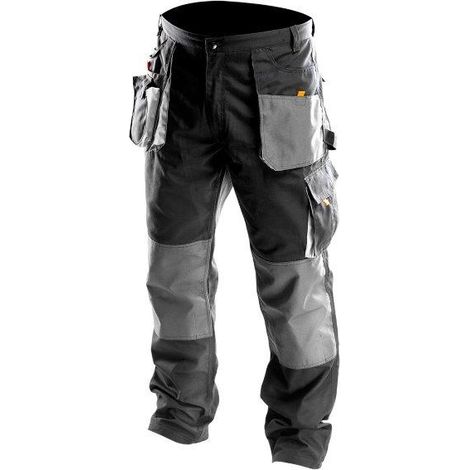 Pantalon de travail haute visibilité – Tissu Oxford 65% polyester 35% coton – Coutures triples – Poches robustes pour outils – Genouillères compatibles – NEO