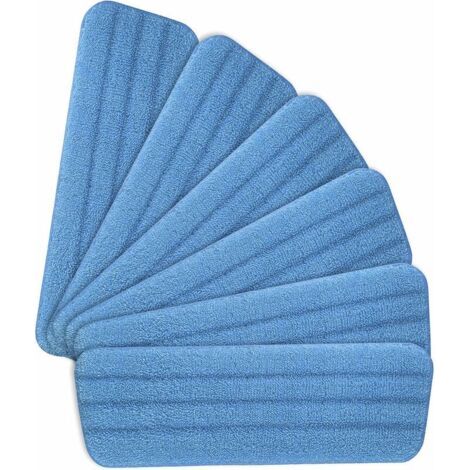 Green Mobility-6pcs Mop Remplacement des Tampons,Microfibre de Pulvérisation de Balai pour les Serpillères Spray, 16,5 x5,5（Bleu）