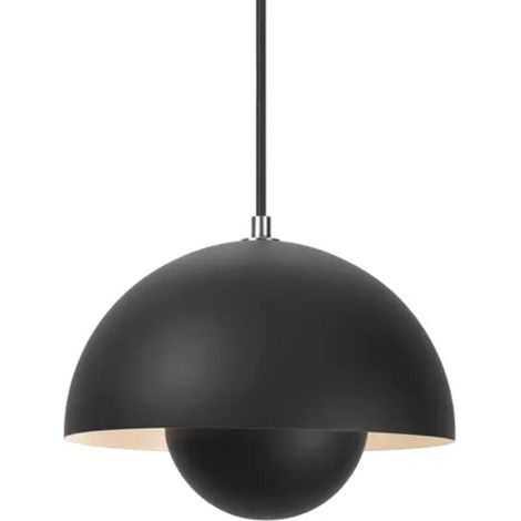 Lustre LED, suspension moderne avec ampoule, lumière chaude, φ 23 cm (noir) (1/5)