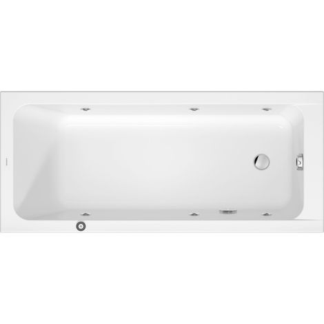 Duravit D-Code bañera de hidromasaje, 1600x700mm, 1 respaldo