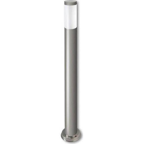 Lampesecoenergie – Borne d'extérieur LED inox 65cm – Indice de protection IP44 – Alimentation 230V – Acier inoxydable – Couleur argent