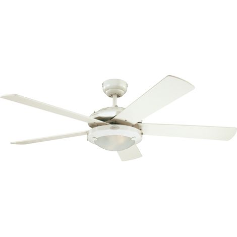 Ceiling Fan Comet White 132cm / 52" with Light
