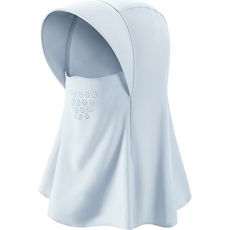 Masque de protection solaire QttvbTna, UPF 50+, ajustable, respirant, gris clair, 25 x 18 cm (1/5)
