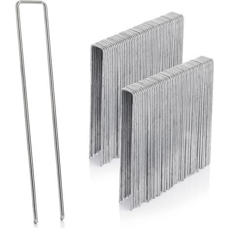 Lot de 25chevilles en acier inoxydable galvanisé, épaisseur 3 mm, largeur 4 cm, longueur 20 cm - Tête plate - Idéal pour sols très durs (1/5)