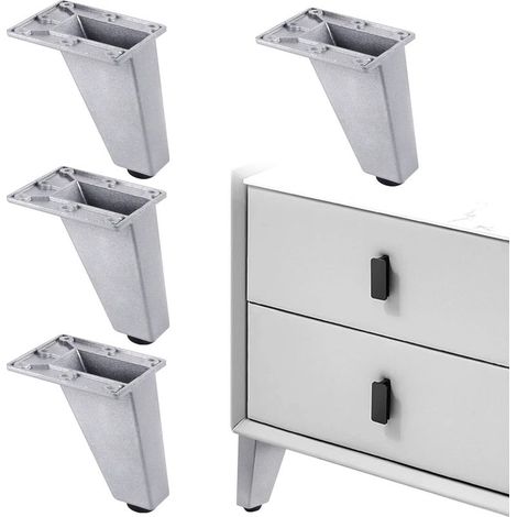 Tischbeine für Möbel und Sofas – geeignet für Schränke, Couchtische, Fernseher und andere Möbel. Höhenverstellbar. 4 Stück, 8 x 7 x 6,3 cm. Robust, langlebig und hochbelastbar. Abriebfestes und glatte