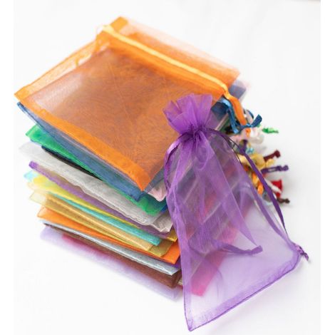 Lot de 100 sachets en organza, 9 x 12 cm, sachets à bijoux - Lot de 100 sachets en organza, 9 x 12 cm, sachets à bijoux (1/5)