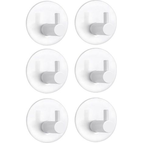 Ganci adesivi da parete, set da 6 ganci da parete per bagno in acciaio inox, ganci adesivi portasciugamani da parete (bianchi) -Crezuo