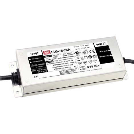 Mean Well ELG-75-24B-3Y LED-Treiber Konstantspannung, Konstantstrom 75.6 W 3.15 A 12 - 24 V/DC dimm