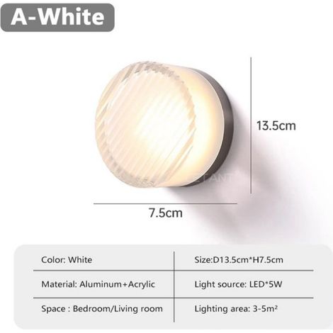 Applique murale LED, décoration de chambre à coucher, lampe de salon, allée d'hôtel, couleur transparente-2 (1/4)