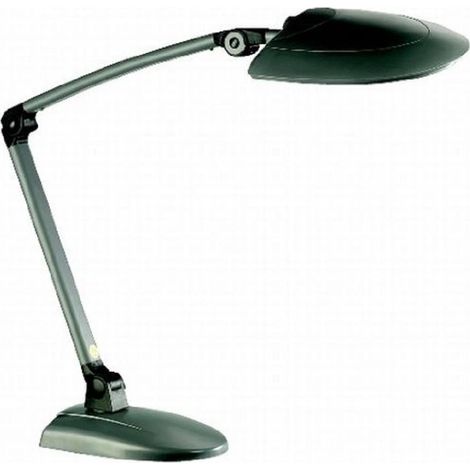 Lampada da tavolo plastica nera/antracite base e morsetto da tavolo con lampada a risparmio energetico (1/4)