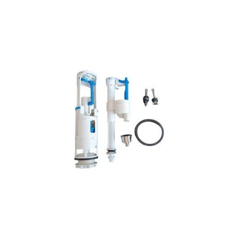 Roca – Mécanisme de chasse d'eau compact – Compatible avec réservoirs étroits – Bouton-poussoir – Pièce de rechange pour robinetterie