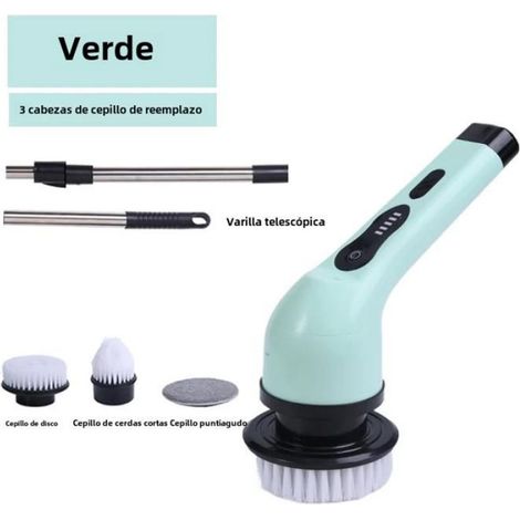 Couteau de nettoyage rotatif électrique portatif sans fil multifonctionnel 9 en 1 avec USB - 3 en 1 vert - (1/4)