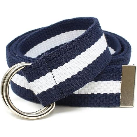 Ceinture en toile avec boucle en D, 3,2 cm de large, embout métallique multicolore (1/5)