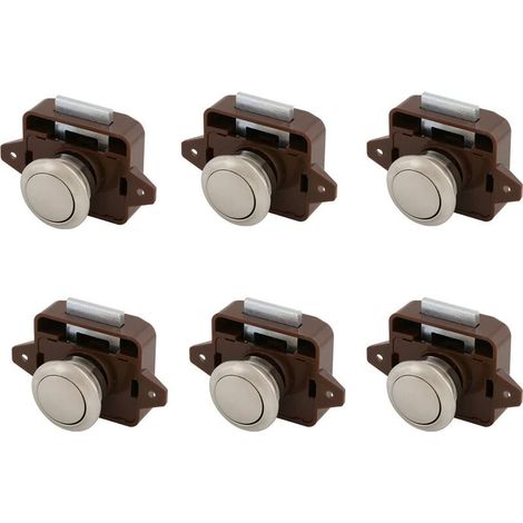 Ulisem Druckknopfriegel, schlüsselloses Druckknopfschloss, Chrom, Druckknopfverschluss, Möbelschloss, Möbelverschluss für Wohnmobil, Auto, Camping, Auto, Wohnwagen, Boot, Schrank, Schublade, 6 Stück (1/5)