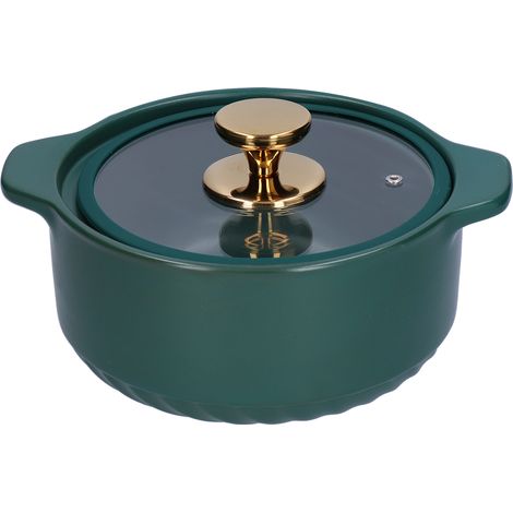 Cocotte en terre cuite, cocotte en céramique résistante à la chaleur pour cuisinière à gaz (1/5)