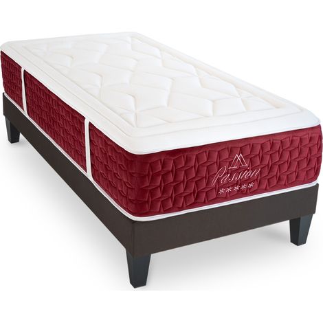 Ensemble Matelas Passion Ressorts ensachés Accueil mémoire et sommier en kit - 90 x 190 cm (1/4)