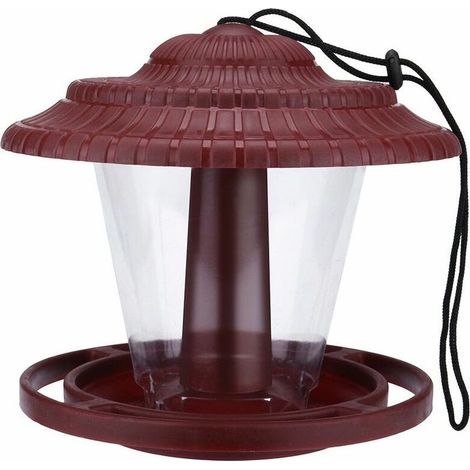 Mangeoire pour oiseaux sauvages Hanging Garden Yard Décoration extérieure Distributeur de nourriture pour oiseaux rouge - rouge (1/4)