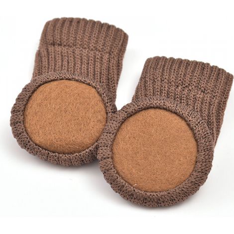 Chaussettes de meubles tricotées antidérapantes pour pieds de chaise, éviter les rayures, réduire le bruit, facile à déplacer, 24pcs, brun (1/2)