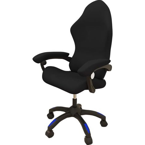4-Piece Office Chair Cover Set with Armrests (Black) (1/2)