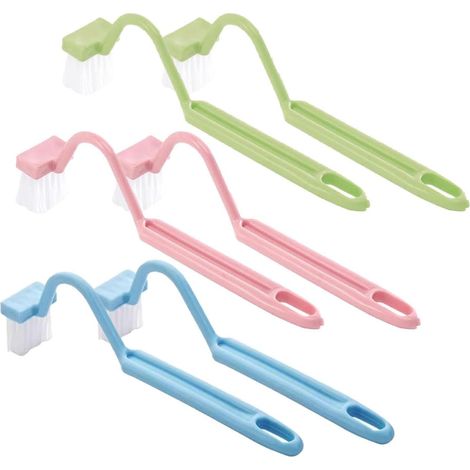 Juego de 6 cepillos curvos para inodoro - Diseño ergonómico para una limpieza profunda de las esquinas - Cerdas rígidas y mango largo - Perfectos para inodoros, lavabos y baños - Fáciles de enjuagar (1/4)