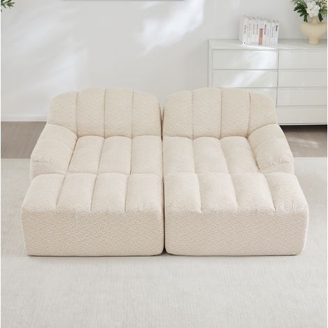Sofá modular 2 plazas sin estructura beige OKMYHOME (1/5)