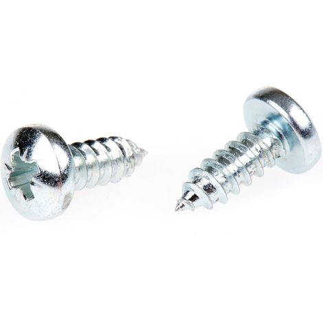 Vis autotaraudeuse RS PRO, N°10 x 13mm, tête Cylindrique, en Acier ( Prix pour Boîte de 100 )