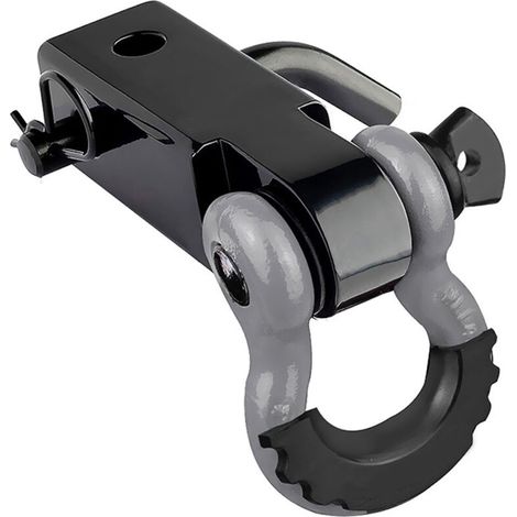 Generic SUV Tow Hook, Solid Metal Shackle Hitch Receiver, PU Sound Insulation, Widely Used for Rescue (Gray). (1/5)