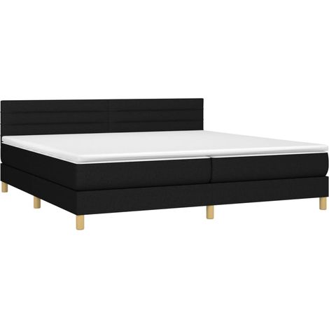 Struttura letto LED con testiera boxspring materasso 200x200 cm tessuto nero TDL0208137