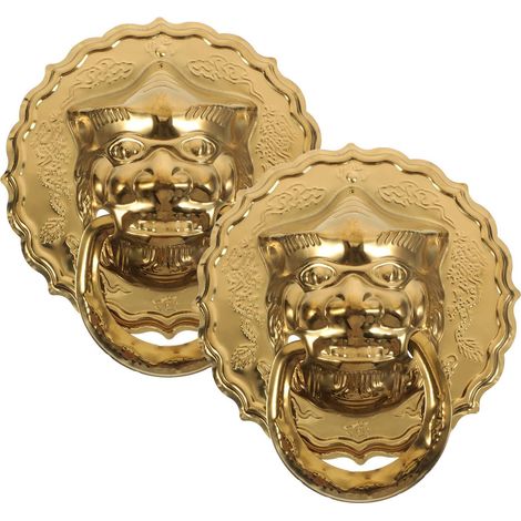 de porte chinois à tête de lion dorée petit ou grand anneau
