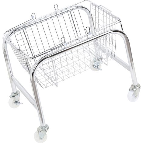 Panier de rangement pratique et résistant pour chambre et cuisine. Accessoires pour chambre à coucher. Roulettes en plastique + panier de rangement (1/5)