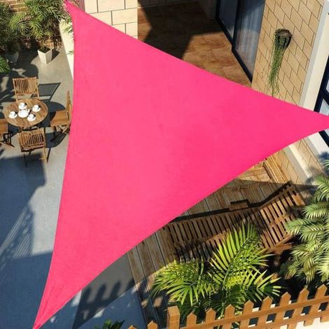 Voile d\'Ombrage Imperméable TEMPSA - Triangle ROSE 4x4x4m - Protection anti-UV - Séchage rapide - Répulsif-Ywey