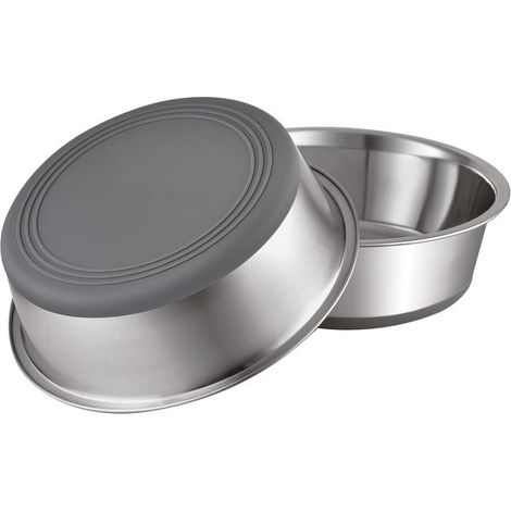 Set di 2 ciotole in acciaio inox per cani e gatti con superficie antiscivolo (1/5)