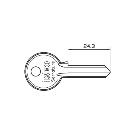 Iseo CHIAVE GREZZA PER LUCCHETTO CITY 5 Spine Lunghezza mm. 24,3 10.00 pz