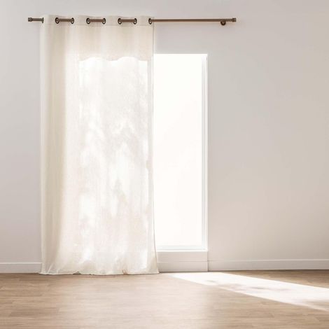 Rideau à Œillets Effet Lin Tissé 100 % Polyester – Cody – Certifié Oeko-TEX (1/3)